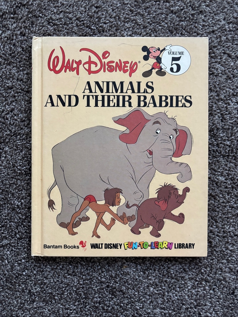 Vintage Disney Beige Cover "Animals and Their Babies" Volume 5
